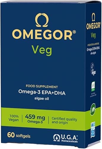 OMEGOR Veg — Omega 3 Vegano de Algas Marinas (60 Cápsulas) EPA+DHA + Vitamina E
