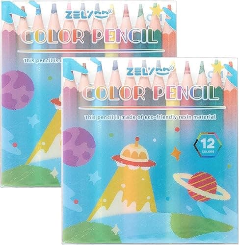 24 Lápices de Colores para Niños — Resistentes a Rotura, Agarre Ergonómico