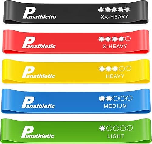 Panathletic — Bandas Elásticas Fitness Set 5 Niveles de Resistencia + Guía + eBook + Bolsa